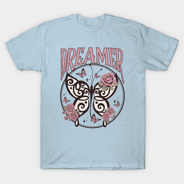 Retro Dreamer And Roses T-Shirt by RKP'sTees